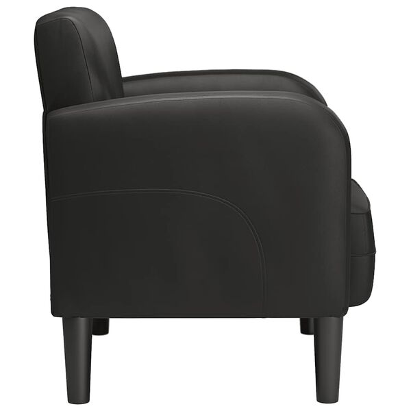 vidaXL Sofa Chair Black Faux Leather, Foam, Spring, Plywood, Plastic