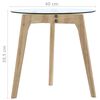 vidaXL Side Table Clear top, Brown legs Sturdy tempered glass top, Oak legs