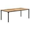 vidaXL Dining Table Natural Wood and Black Rough Mango Wood