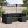 vidaXL Garden Sofa Set Black PE rattan, powder-coated steel 6 piece set