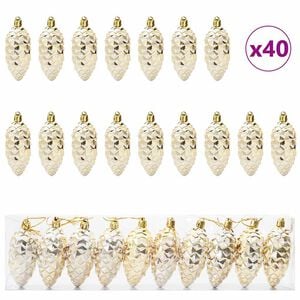 vidaXL Christmas Pine Cone Ball 40 pcs Gold