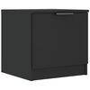 vidaXL Bedside Cabinet Set of 2 Black Engineered Wood Standard