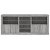 vidaXL Sideboard with LED Lights Gray Sonoma 63.8"x14.6"x26.4"