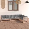 vidaXL Garden Lounge Set Natural Wood Solid Pinewood Medium Modular