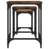 vidaXL Nesting Coffee Table Set of 3 Smoked oak Engineered wood, metal