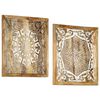 vidaXL Hand-Carved Wall Panels 2 pcs Solid Mango Wood 23.6"x23.6"x1"