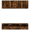 vidaXL TV Wall Unit Smoked Oak Engineered Wood 5 Piece Wall Mounting
