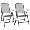 vidaXL Folding Garden Chair Set of 2 Anthracite