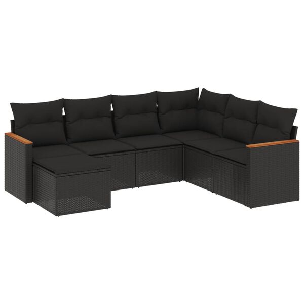 vidaXL Garden Sofa Set Black