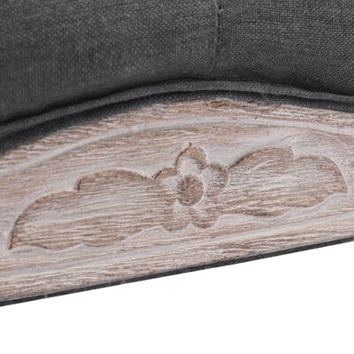 vidaXL Bench Dark Gray 43.3"x15"x18.9" Linen and Solid Wood