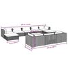 vidaXL Garden Lounge Set Grey PE rattan, powder-coated steel, plastic, glass