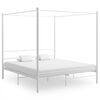 vidaXL Bed Frame White Powder-coated metal 78.7x78.7 in Durable