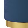 vidaXL Round Storage Hocker Blue Velvet 12.2" x 14.6"