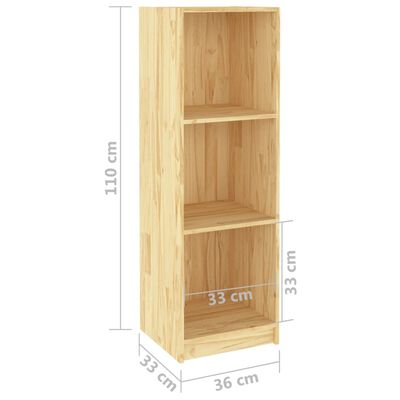 vidaXL Book Cabinet/Room Divider 14.2"x13"x43.3" Solid Wood Pine