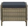 vidaXL Garden Lounge Set Rattan Brown, Black Cushions