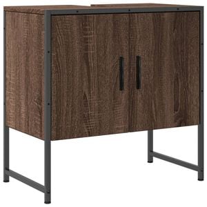 vidaXL Bathroom Sink Cabinet Brown Oak Engineered Wood Standard