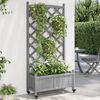 vidaXL Planter Grey Solid fir wood, iron Medium Planters Planter