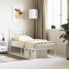 vidaXL Bed Frame White Powder-Coated Steel Small Single Bed Frame