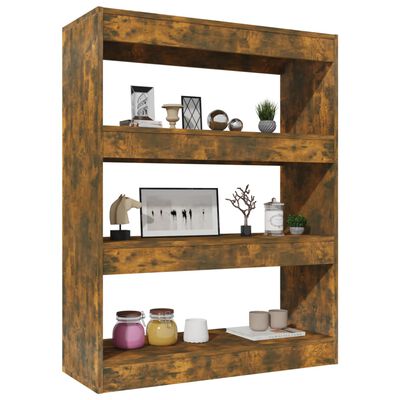 vidaXL Book Cabinet/Room Divider Smoked Oak 31.5"x11.8"x40.6" Engineered wood