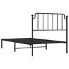 vidaXL Bed Frame Black Powder-Coated Steel Twin Bed Frame Rectangular