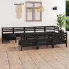 vidaXL Garden Lounge Set Black Solid pine wood Medium Modular