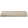 vidaXL Wall Shelf Set of 2 Oak Honeycomb MDF, metal 19.7x9.1x1.5 in