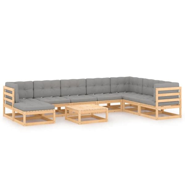 vidaXL Garden Lounge Set Pine Solid pinewood Large Modular