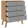 vidaXL Drawer Cabinet Grey and brown Solid pine wood with a wax finish