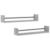 vidaXL Wall Shelf Set of 2 Grey Sonoma Engineered wood, steel Large