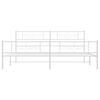vidaXL Bed Frame White Powder-Coated Steel Double Storage Bed Frame