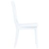 vidaXL Dining Chair Set of 4 White Solid rubber wood Standard