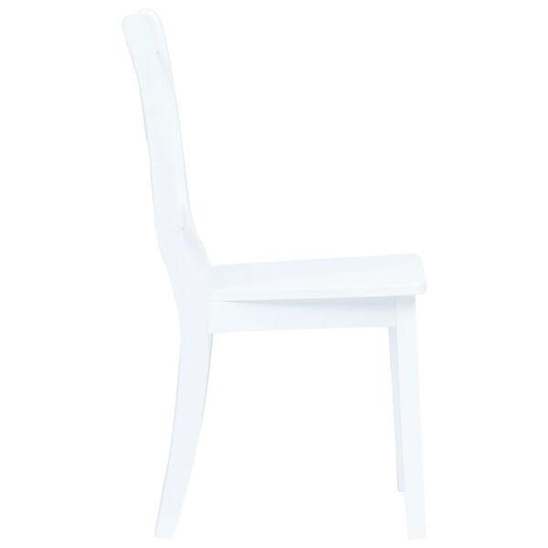 vidaXL Dining Chair Set of 4 White Solid rubber wood Standard