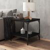 vidaXL Coffee Table Black Engineered wood Medium Adjustable Feet