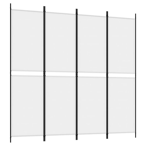 vidaXL 4-Panel Room Divider White 78.7"x78.7" Fabric