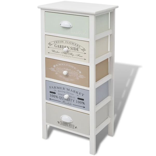 vidaXL Storage Cabinet Multicoloured with vintage prints