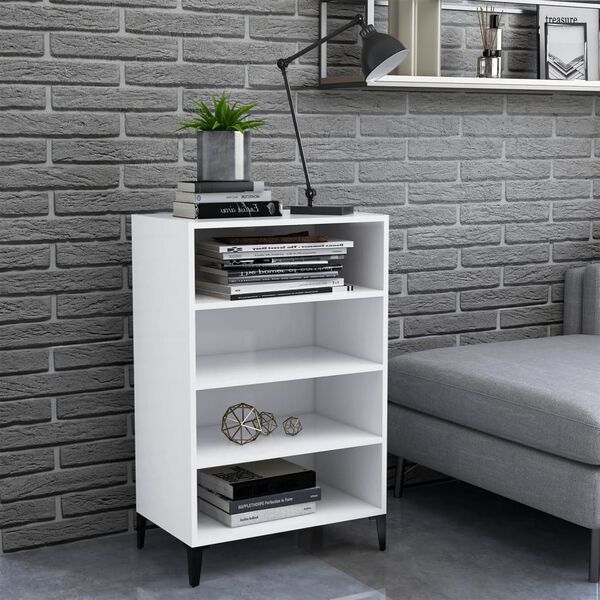 vidaXL Sideboard White Engineered wood, metal Medium Sideboard