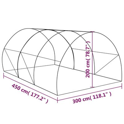 vidaXL Greenhouse145.3ft² 177.2"x118.1"x78.7"
