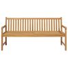vidaXL Patio Bench with Black Cushion 68.9" Solid Teak Wood