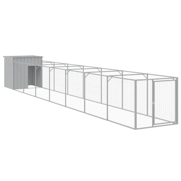 vidaXL Dog House Light Grey Galvanized Steel Tough Dog House