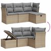 vidaXL Garden Sofa Set Mix Beige Poly Rattan Large Removable Covers