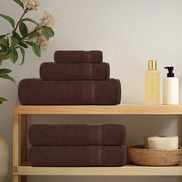 vidaXL Shower Towel Set of 4 Brown 100% cotton 27.6 x 55.1 in