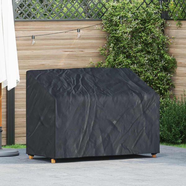 vidaXL Garden Bench Cover Black 52.8" x 27.6" x 25.6" / 37" 420D fabric