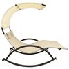 vidaXL Sun Lounger Cream Textilene, Steel Double Sun Lounger Crescent