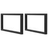 vidaXL Shelf Brackets for Washbasin 2 pcs Black Rectangular Steel
