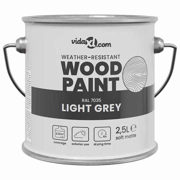 vidaXL Wood Paint Grey 6.50 x 6.50 x 6.26 in Wall Print