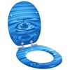 vidaXL WC Toilet Seats with Soft Close Lid 2 pcs MDF Blue Water Drop Design (2x146913)