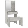vidaXL Dressing Table Set With Led Concrete grey Engineered wood, acrylic