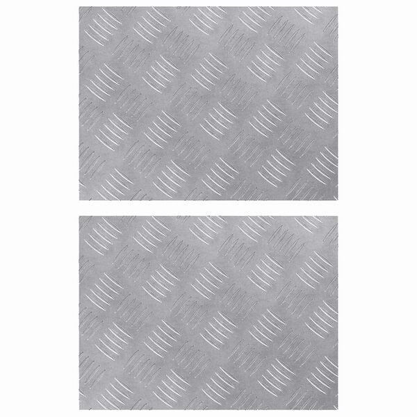 vidaXL Stair Tread Rectangular 2 pcs Silver 15.75 x 11.81 in Aluminium