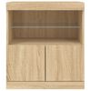 vidaXL Sideboard Sonoma Oak Engineered Wood, Glass Medium Sideboard