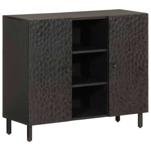 vidaXL Side Cabinet Black Solid mango wood, engineered wood, iron